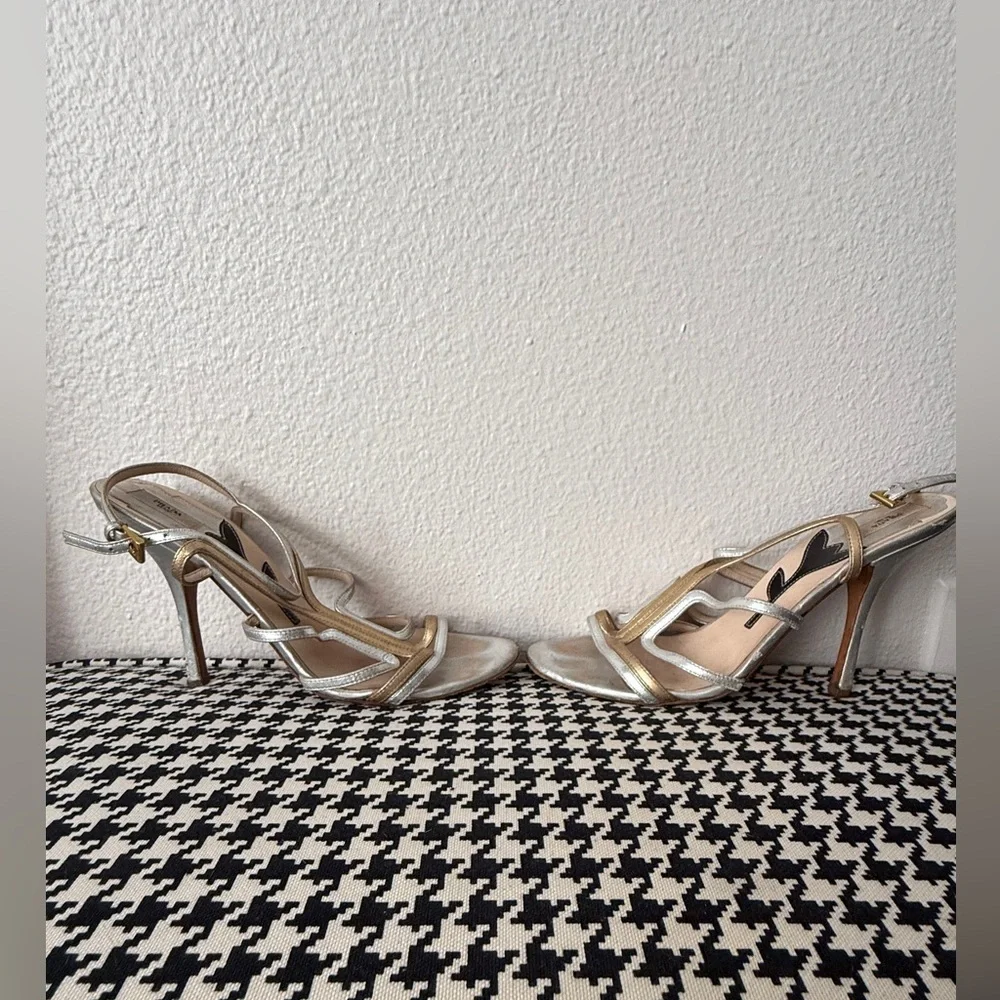 Prada Women's Metallic Strappy Sandals - Picture 6 of 8